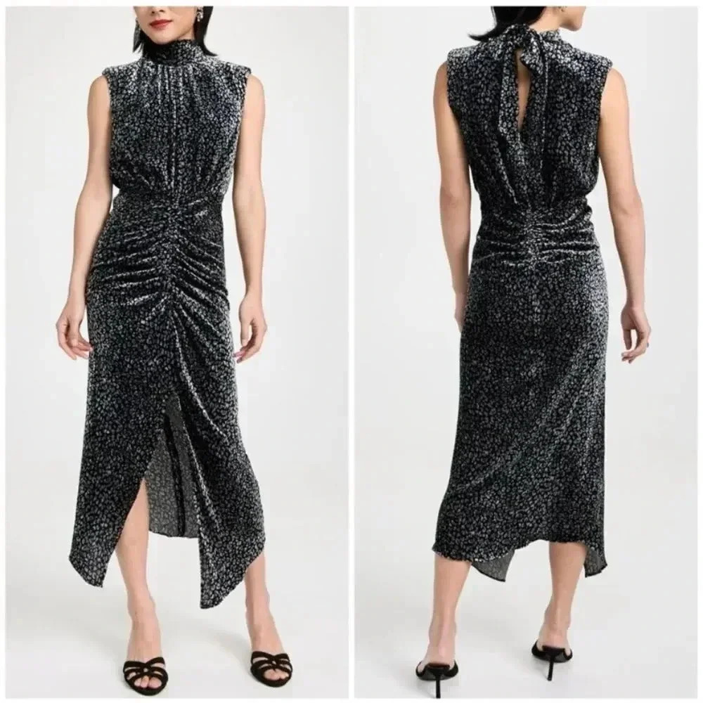 NWT Ramy Brook Lennon Velvet Leopard Print Dress size 2